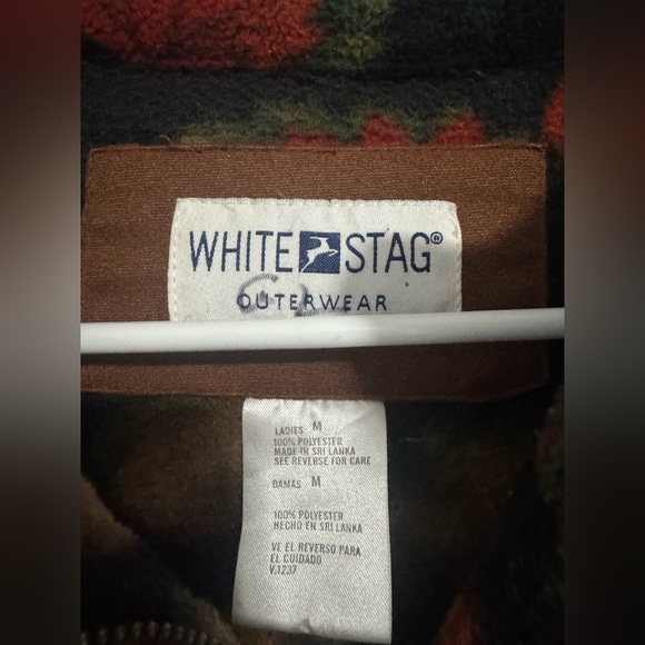 Vintage Leaf Patterned Fleece full zip Jacket with pockets size medium - Picture 3 of 6